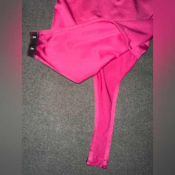 Vibrant Pink Scoop Neck Bodysuit with Spaghetti Straps - Picture 2 of 3